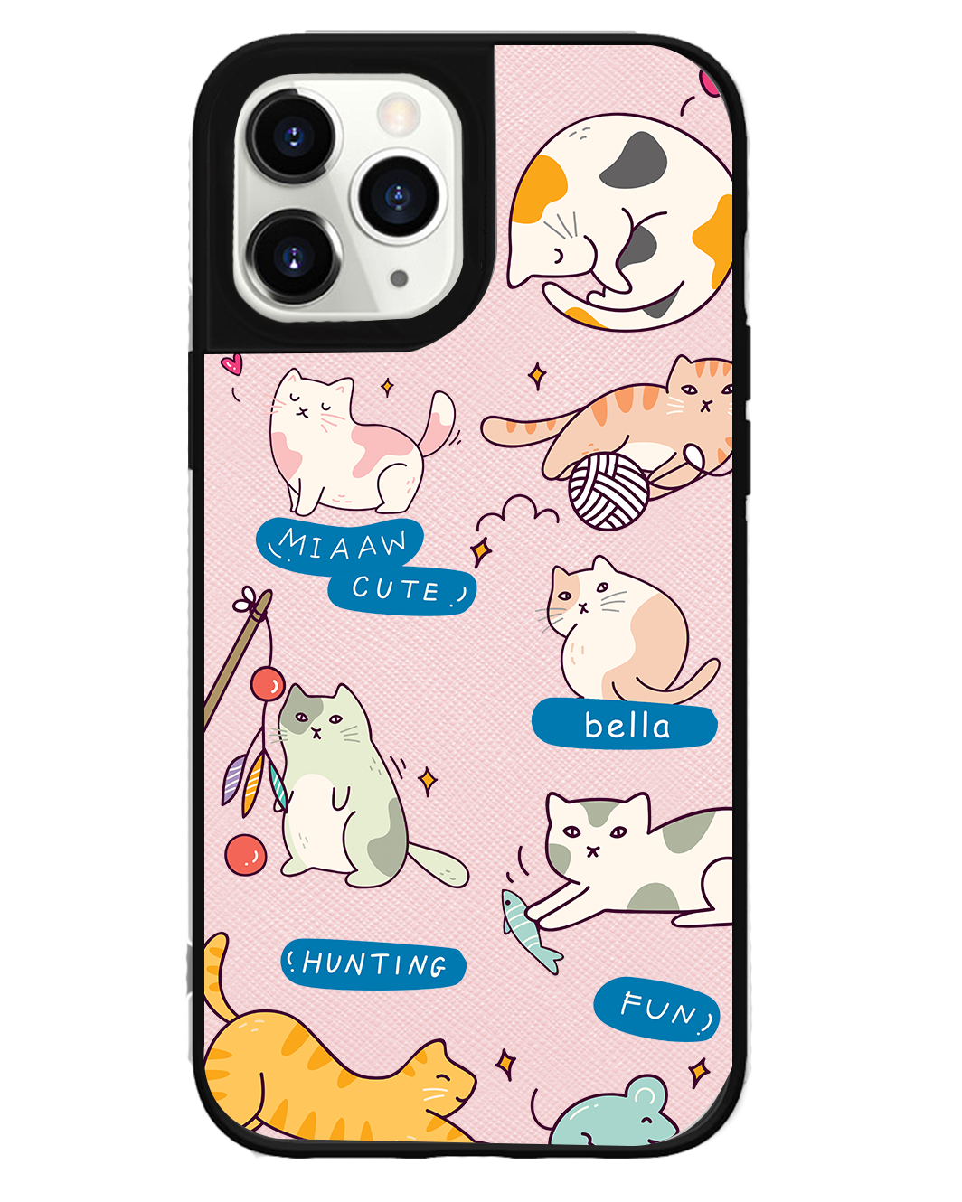 iPhone Leather Grip Case - Playful Cat 2.0