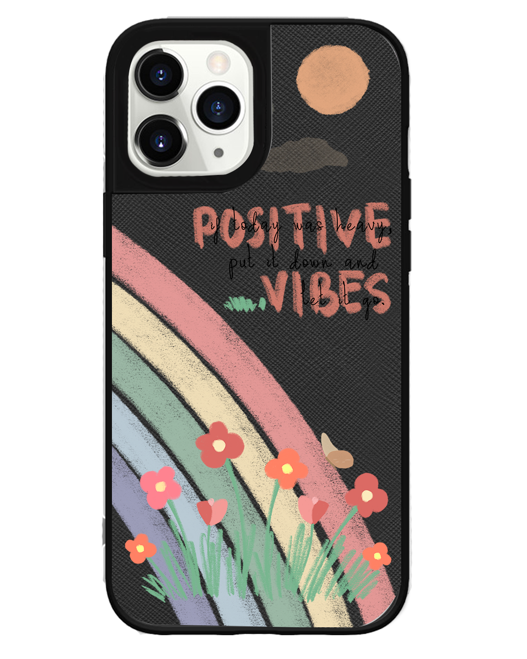 iPhone Leather Grip Case - Positive Vibes