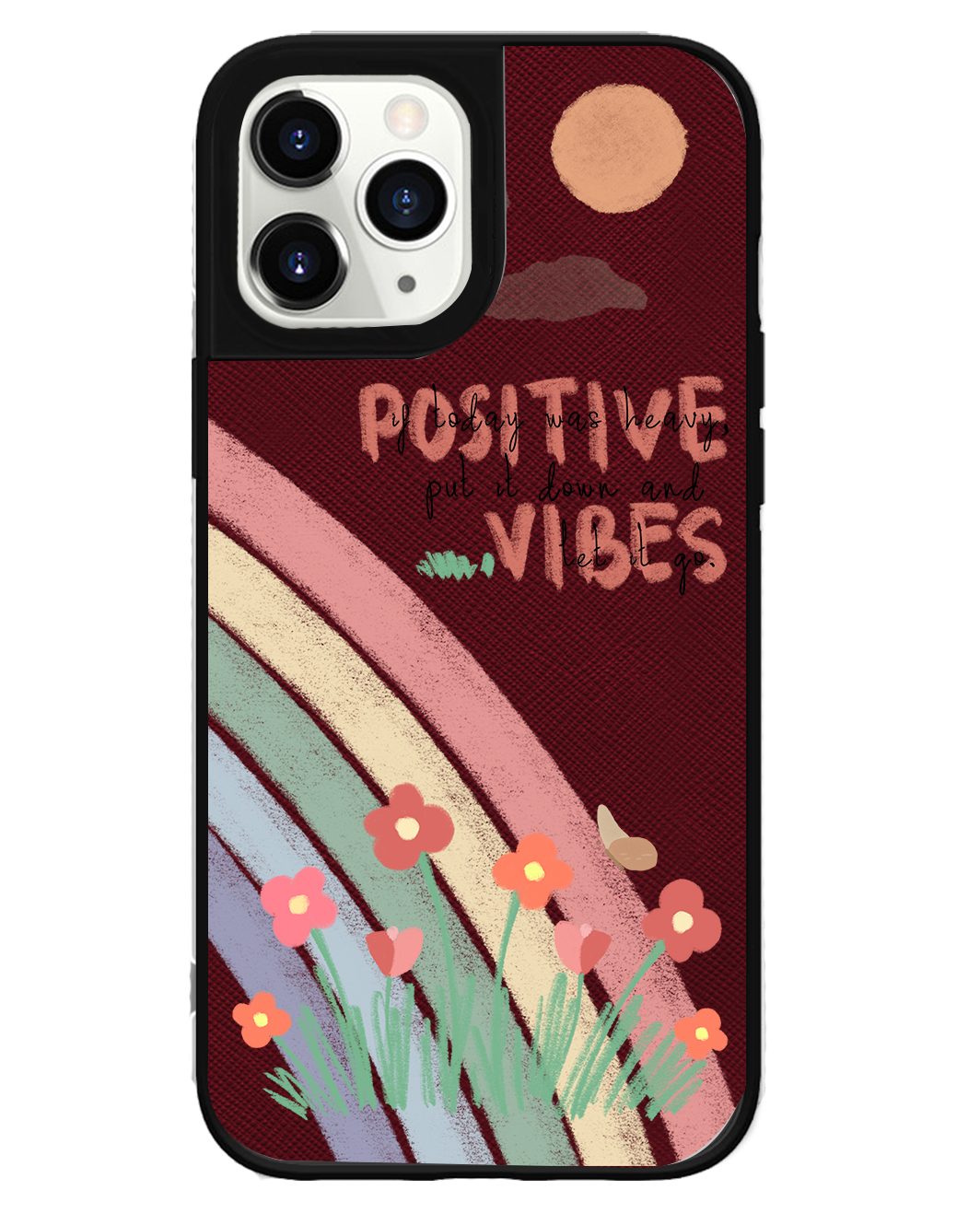 iPhone Leather Grip Case - Positive Vibes