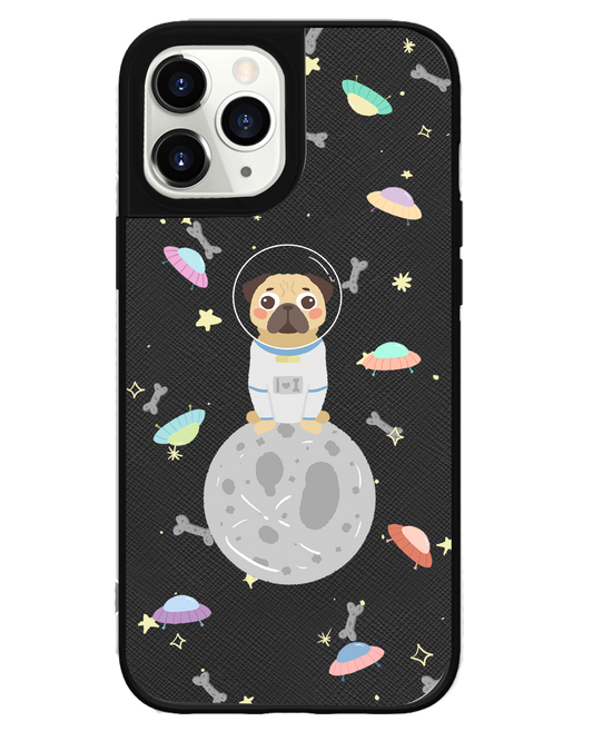 iPhone Leather Grip Case - Pugstronaut