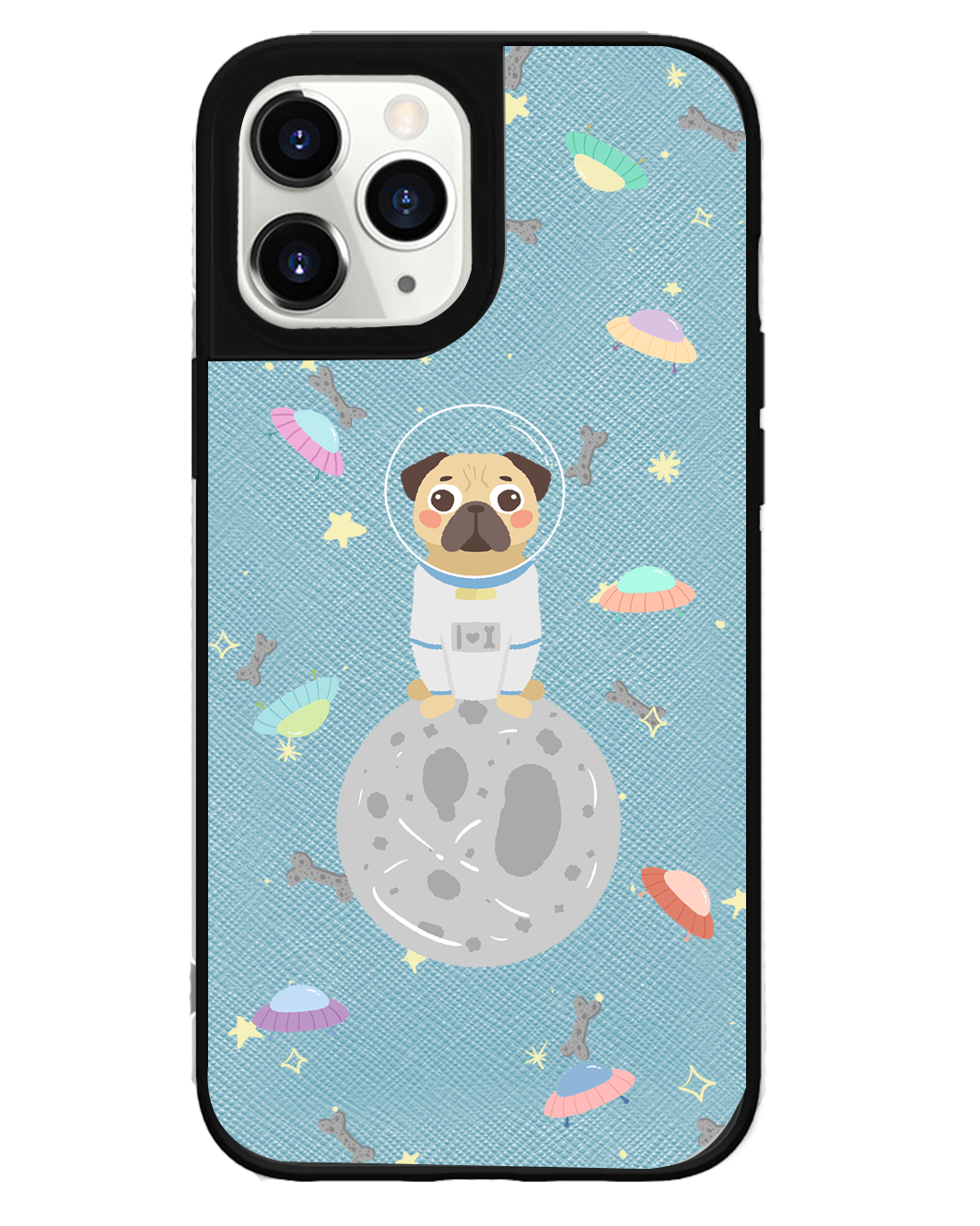 iPhone Leather Grip Case - Pugstronaut