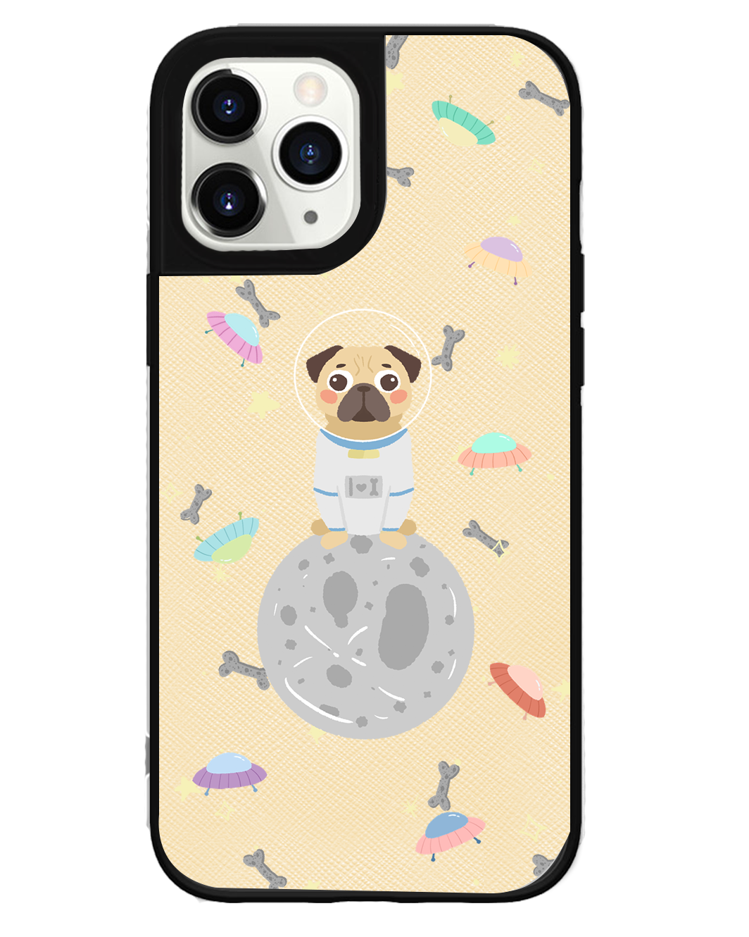 iPhone Leather Grip Case - Pugstronaut