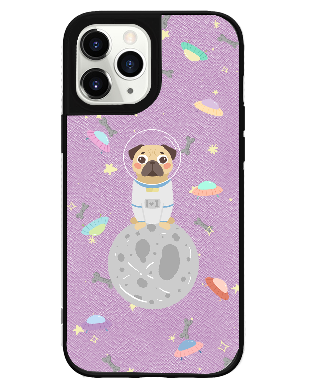 iPhone Leather Grip Case - Pugstronaut