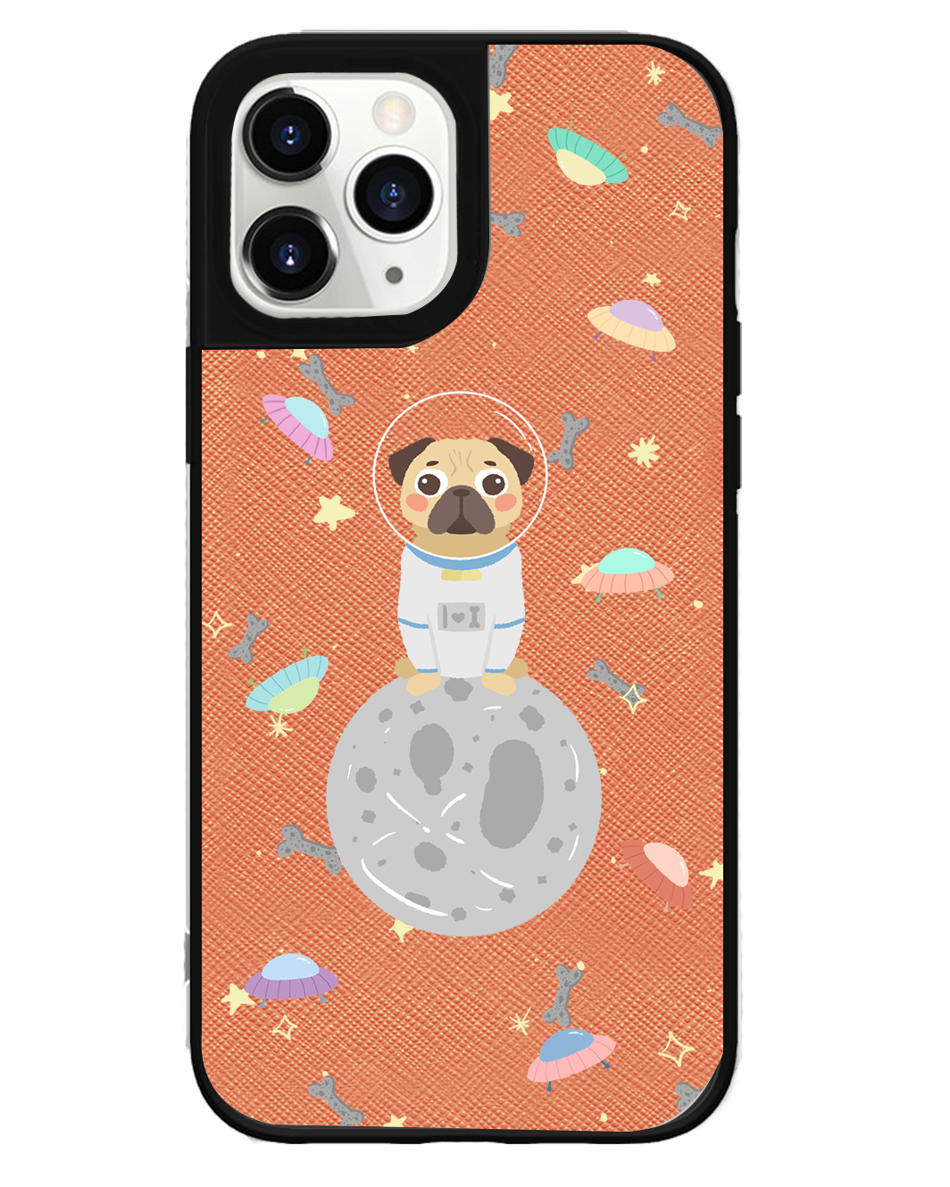 iPhone Leather Grip Case - Pugstronaut