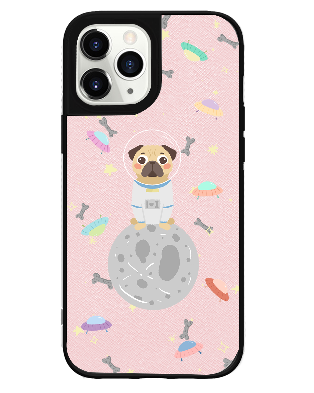 iPhone Leather Grip Case - Pugstronaut