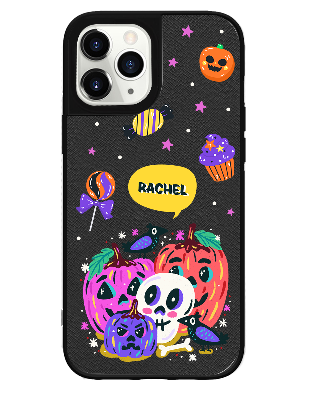 iPhone Leather Grip Case - Pumpkin Monster