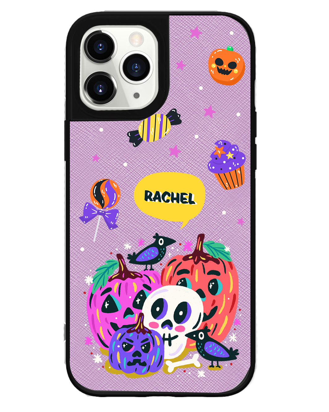 iPhone Leather Grip Case - Pumpkin Monster