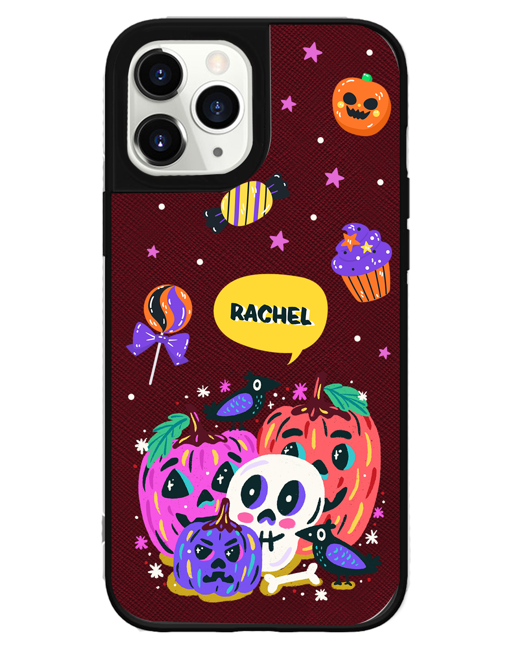 iPhone Leather Grip Case - Pumpkin Monster