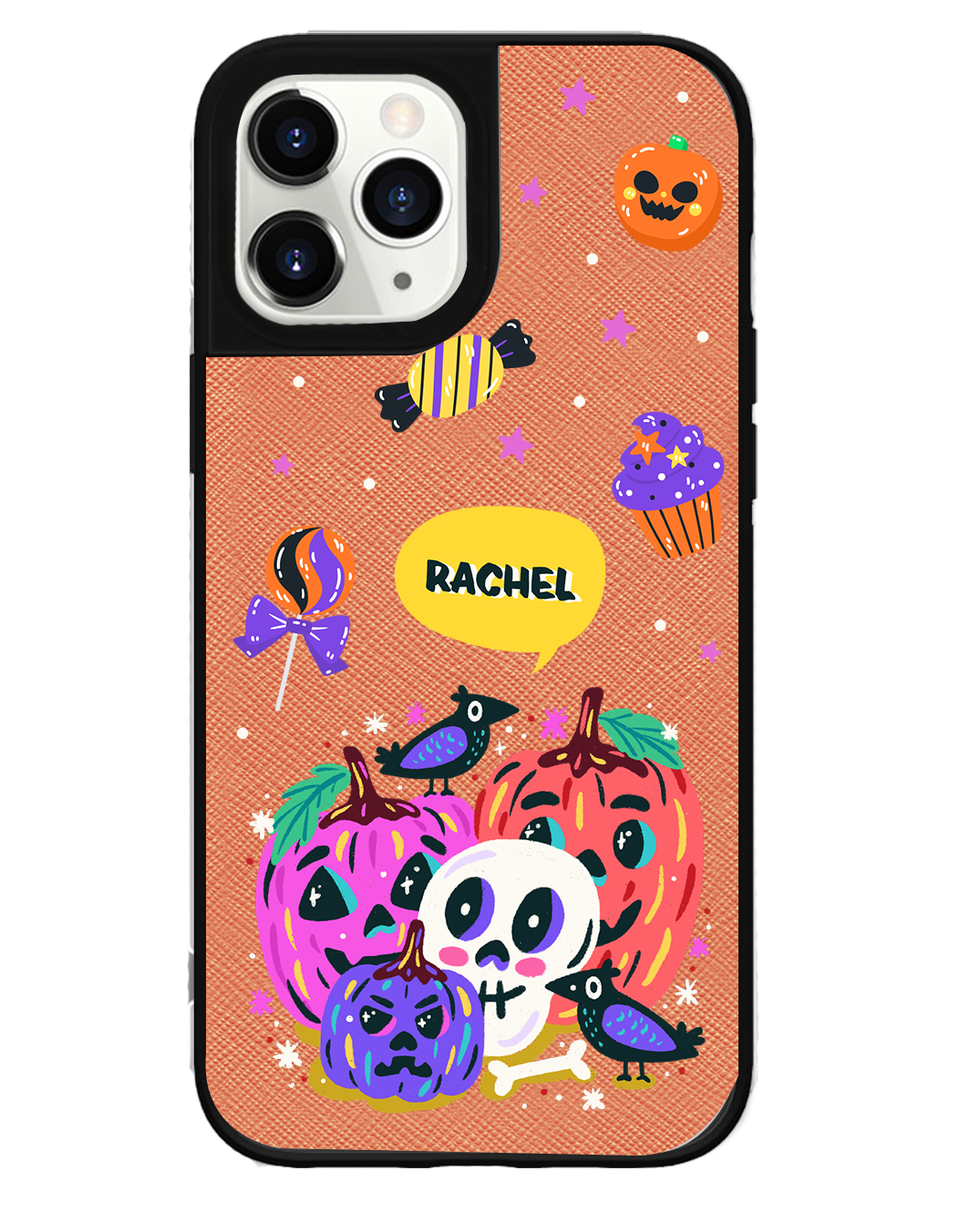 iPhone Leather Grip Case - Pumpkin Monster