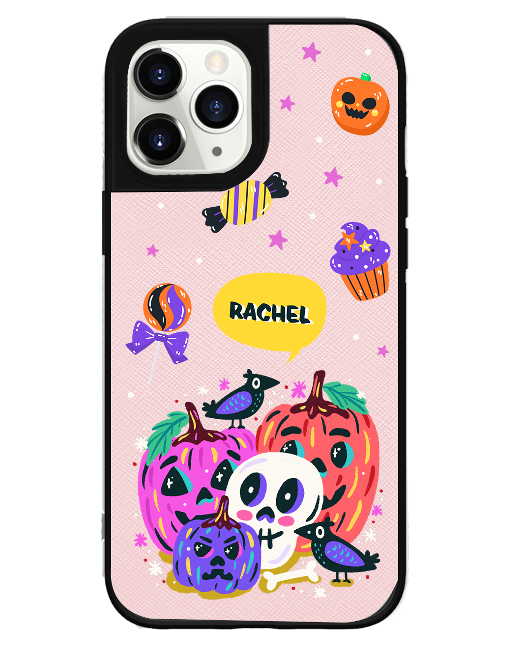 iPhone Leather Grip Case - Pumpkin Monster