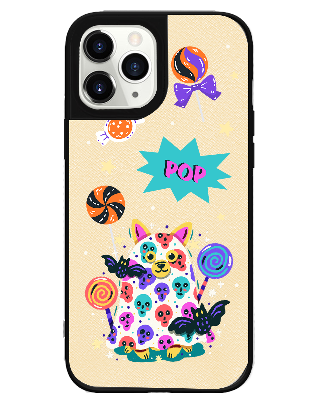 iPhone Leather Grip Case - Puppy Monster