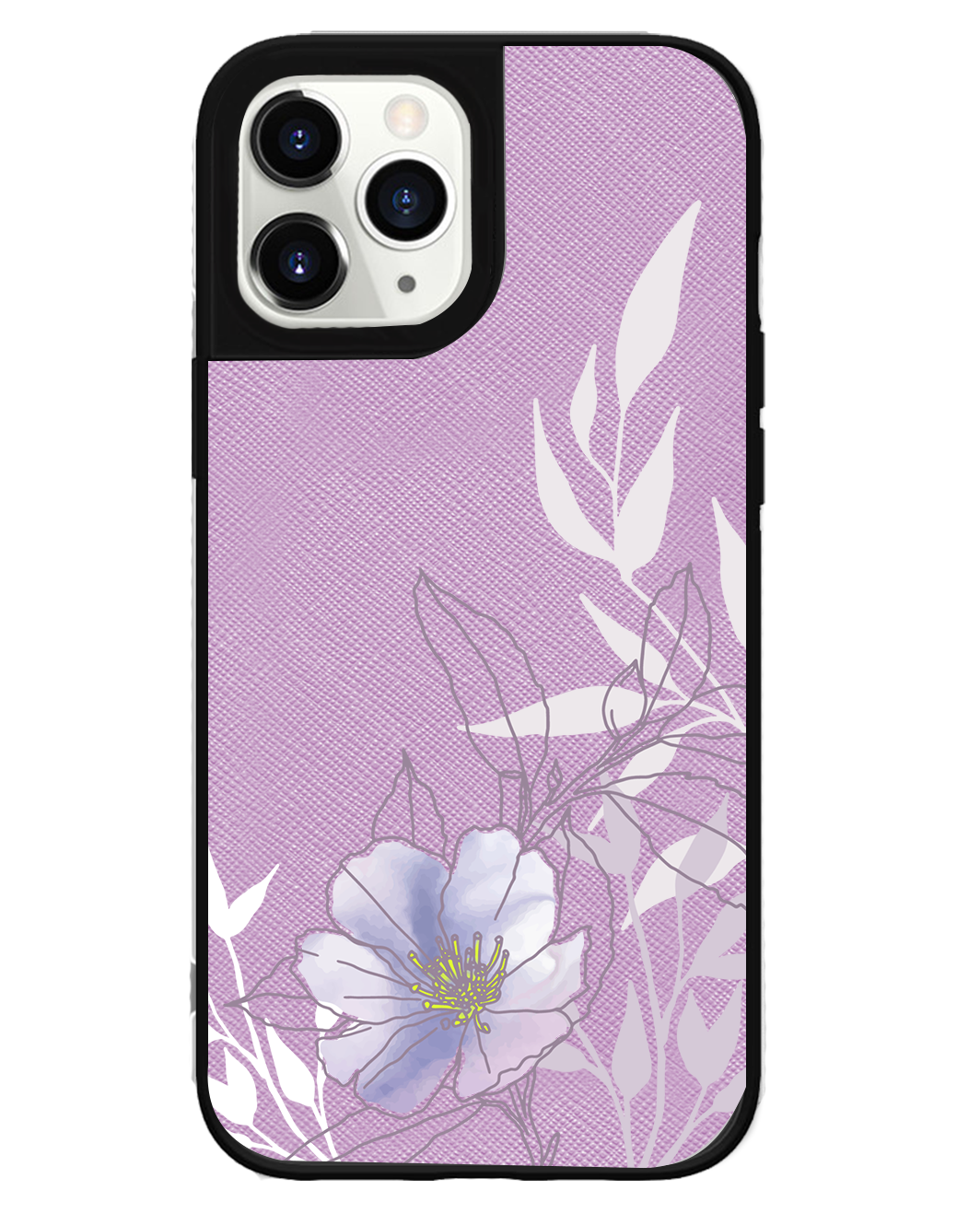 iPhone Leather Grip Case - Purple Lily