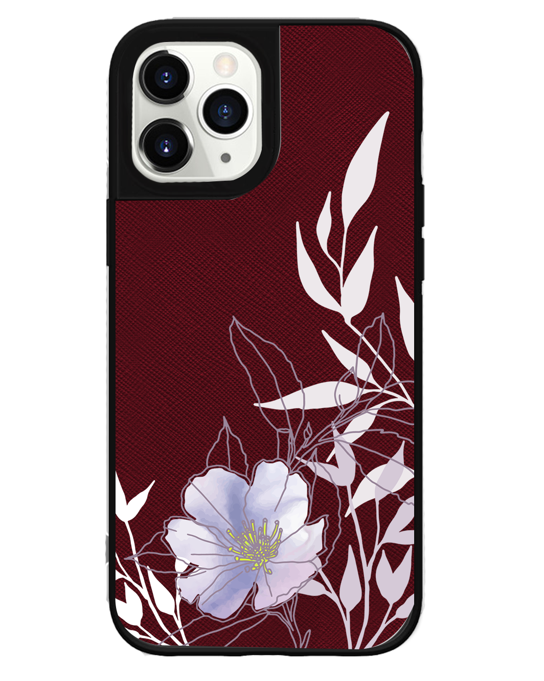 iPhone Leather Grip Case - Purple Lily