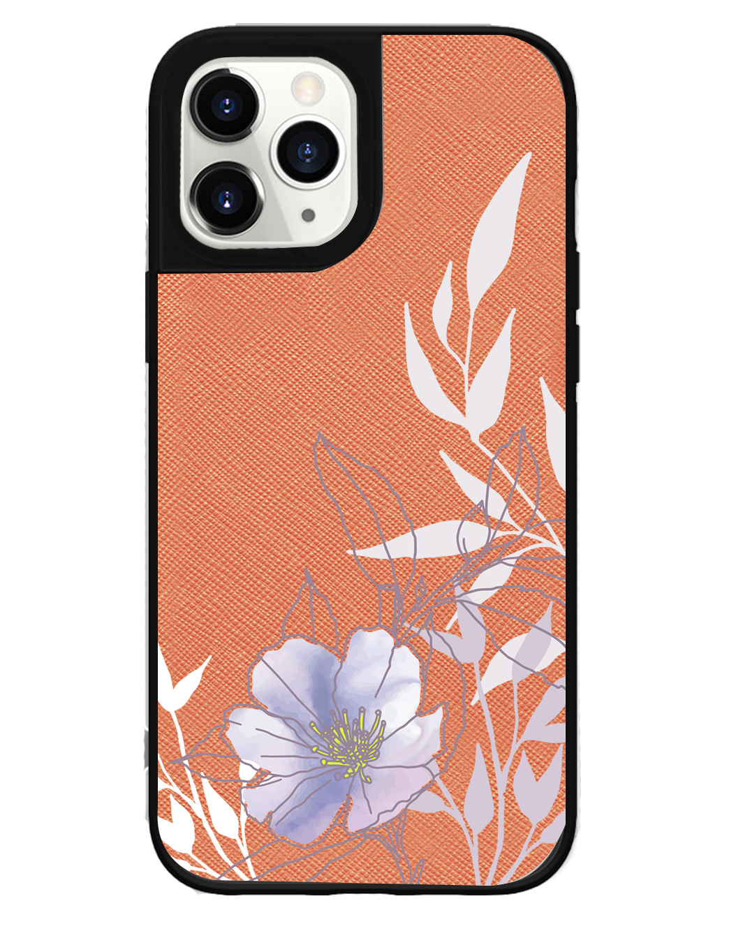 iPhone Leather Grip Case - Purple Lily