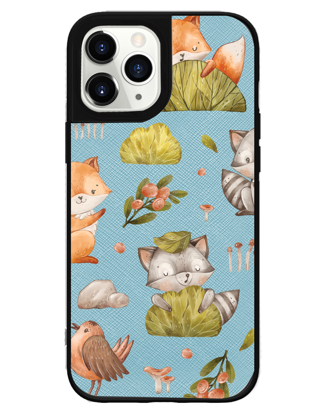 iPhone Leather Grip Case - Racoon & Friends