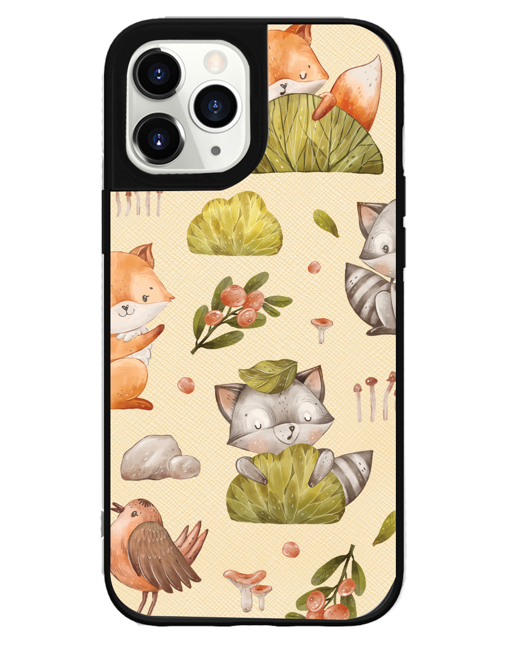 iPhone Leather Grip Case - Racoon & Friends