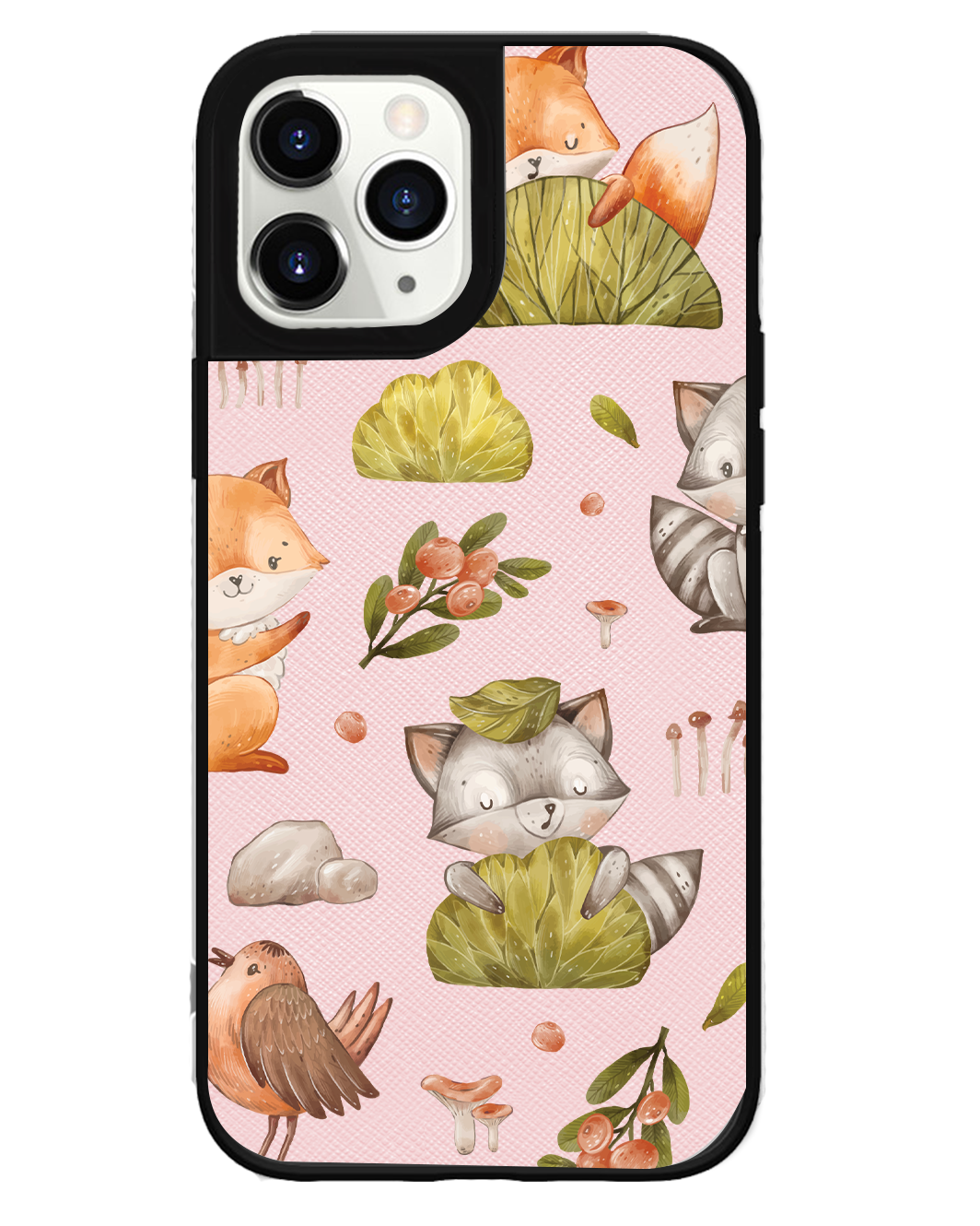 iPhone Leather Grip Case - Racoon & Friends