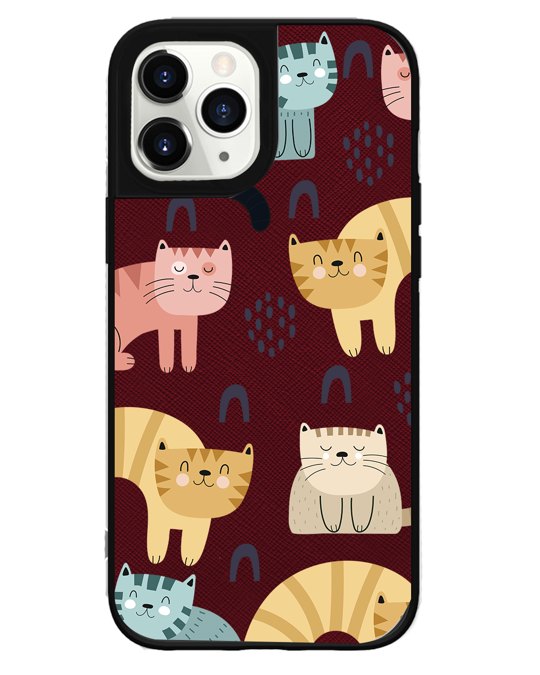 iPhone Leather Grip Case - Rainbow Meow 1.0