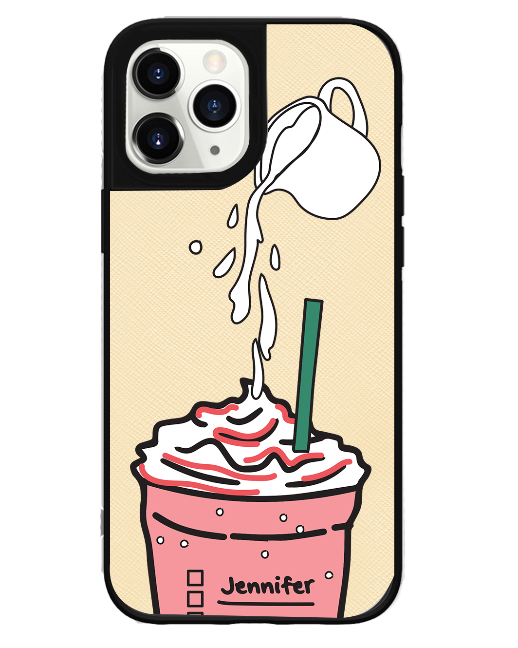 iPhone Leather Grip Case - Raspberry Frappe