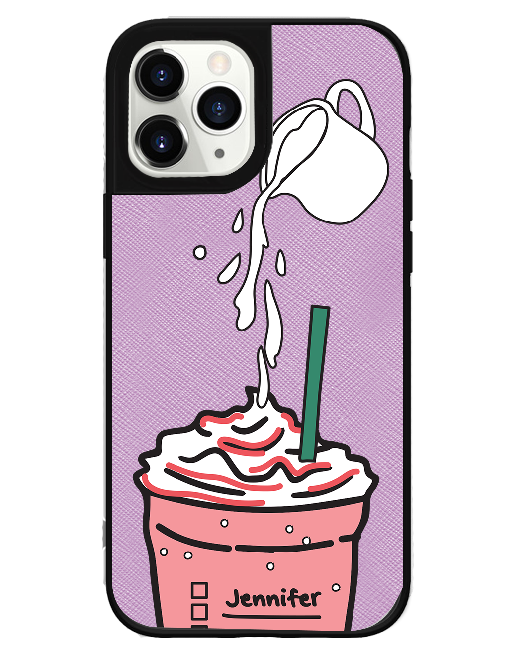 iPhone Leather Grip Case - Raspberry Frappe