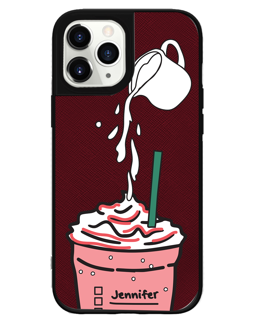 iPhone Leather Grip Case - Raspberry Frappe