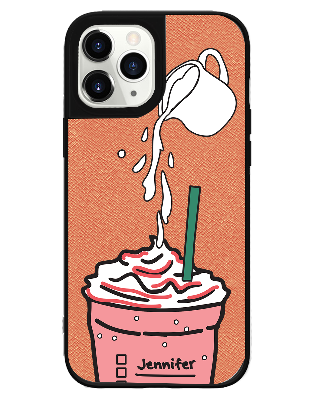 iPhone Leather Grip Case - Raspberry Frappe