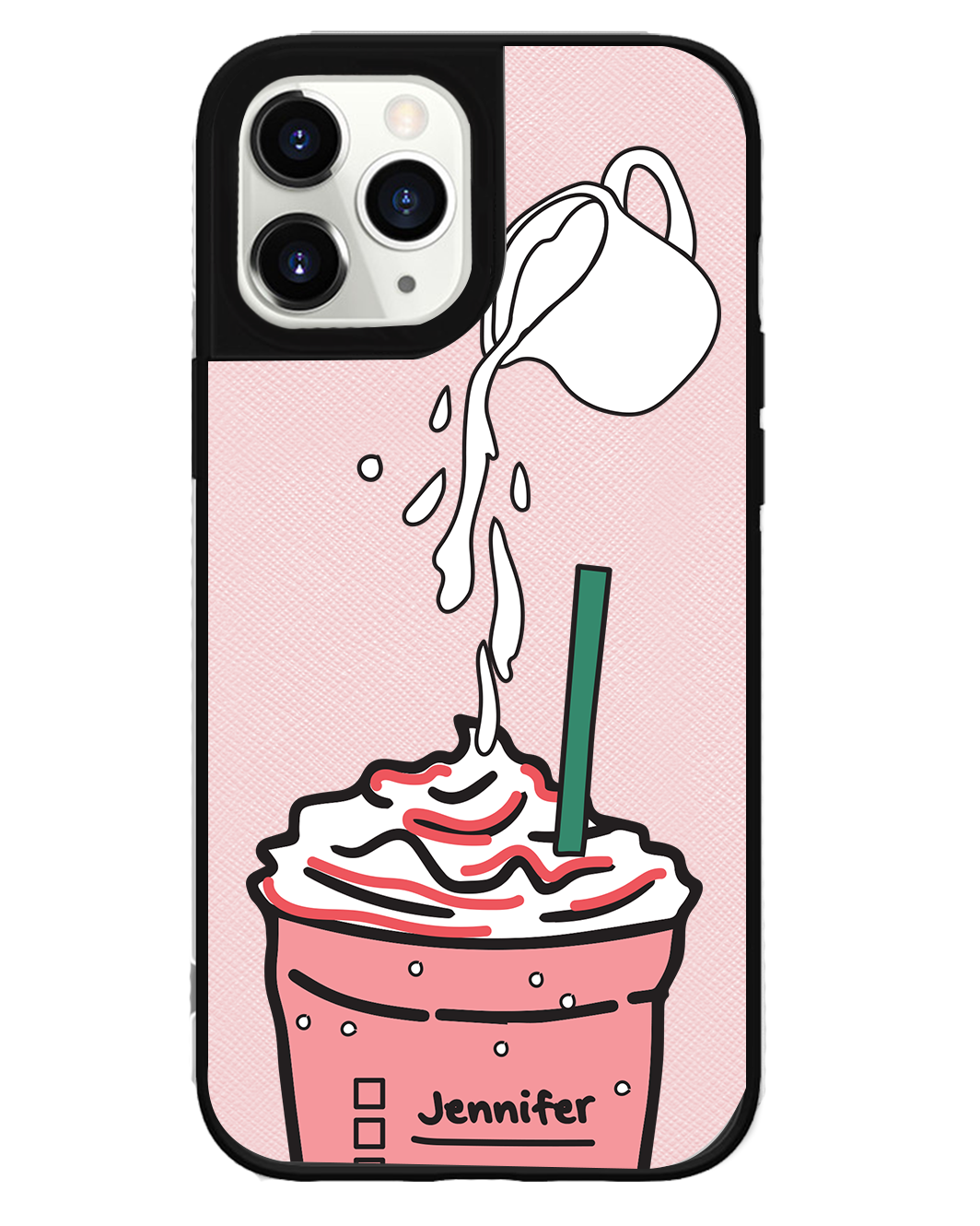 iPhone Leather Grip Case - Raspberry Frappe