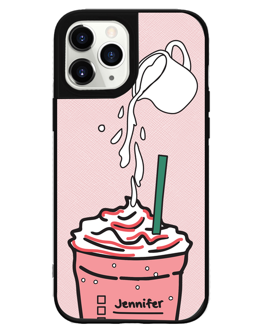 iPhone Leather Grip Case - Raspberry Frappe