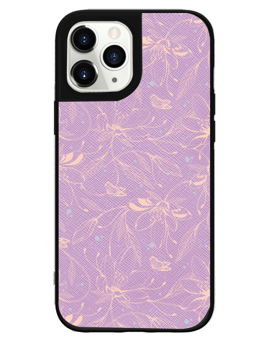 iPhone Leather Grip Case - Sketchy Flower & Butterfly 1.0