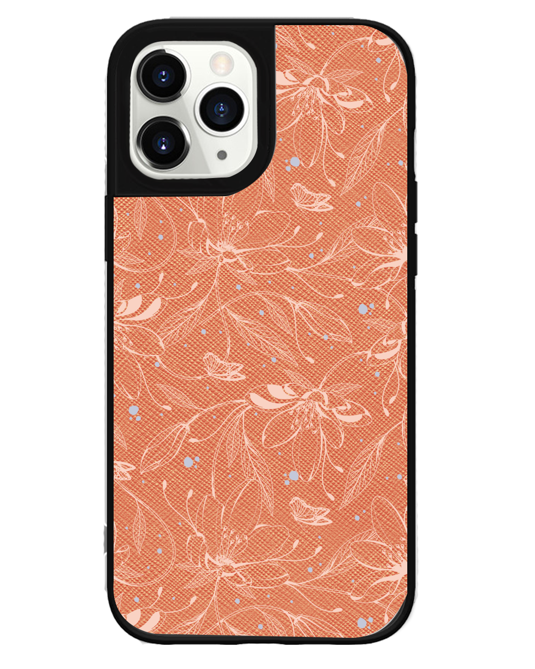 iPhone Leather Grip Case - Sketchy Flower & Butterfly 1.0