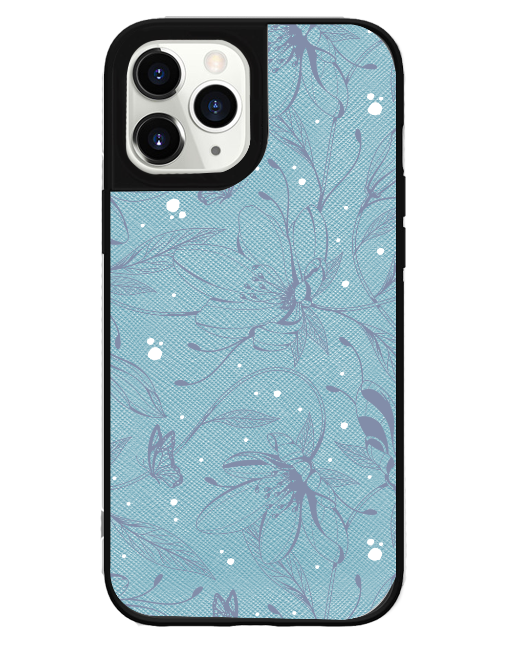 iPhone Leather Grip Case - Sketchy Flower & Butterfly 2.0