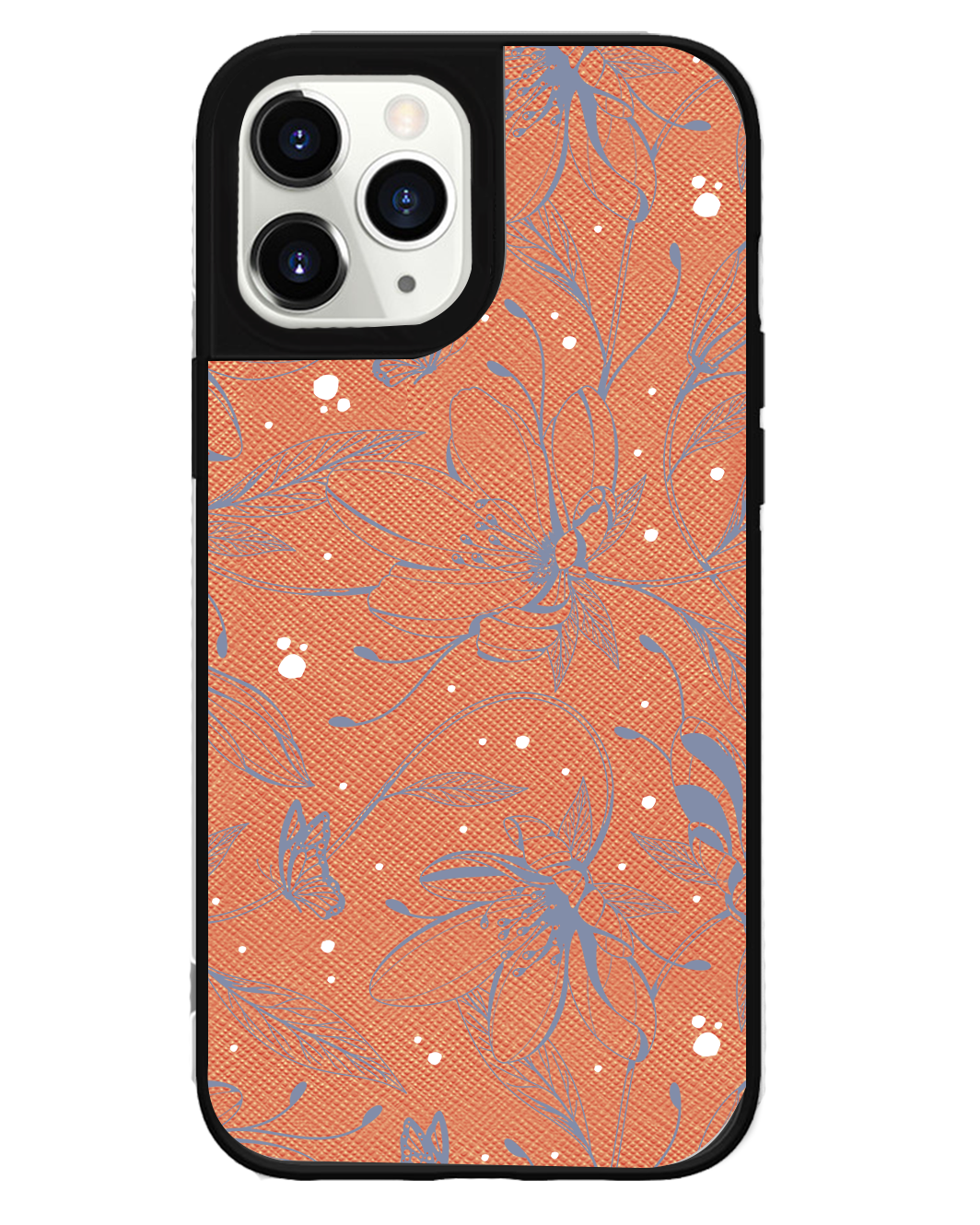 iPhone Leather Grip Case - Sketchy Flower & Butterfly 2.0