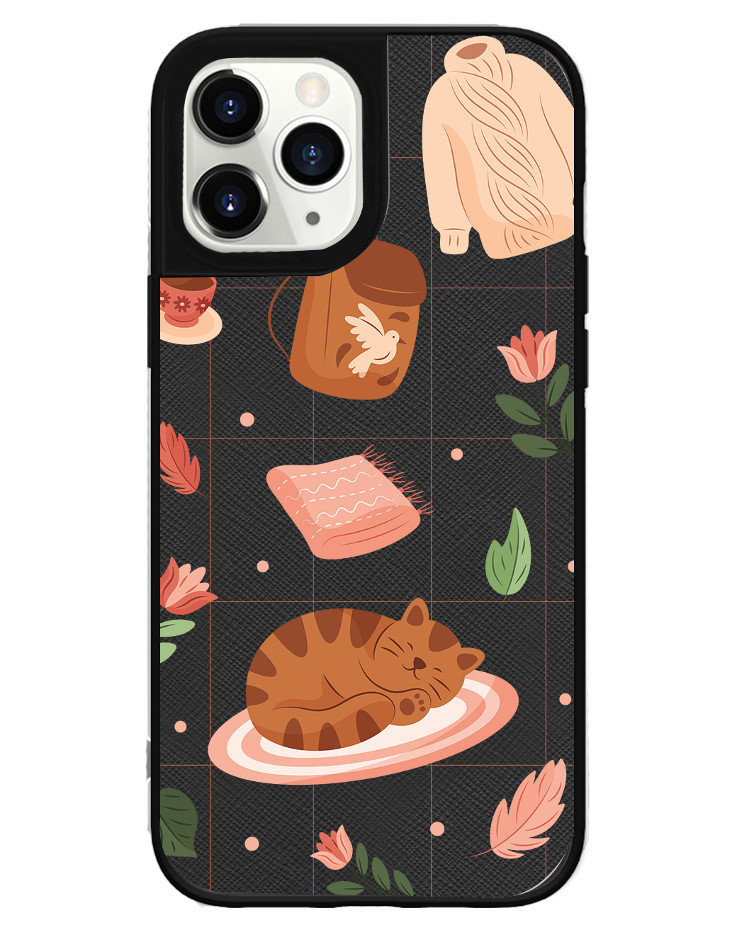 iPhone Leather Grip Case - Sleepy Autumn