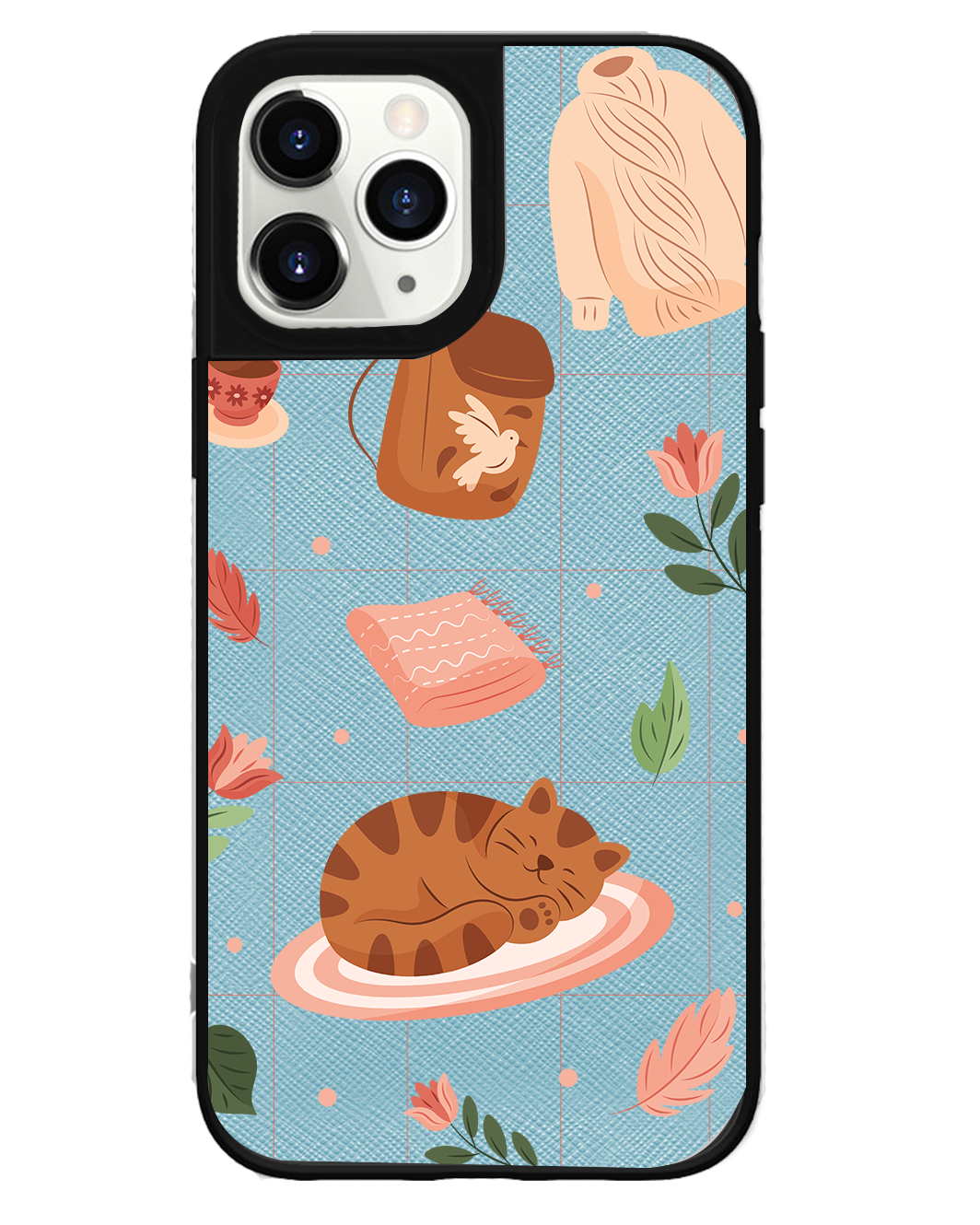 iPhone Leather Grip Case - Sleepy Autumn