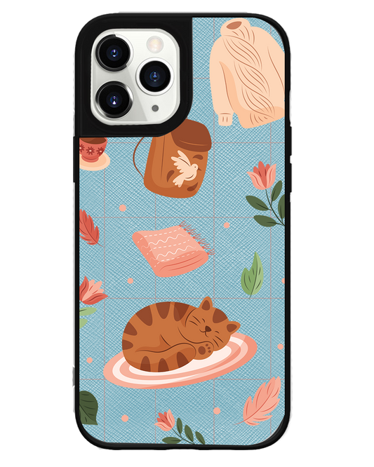 iPhone Leather Grip Case - Sleepy Autumn