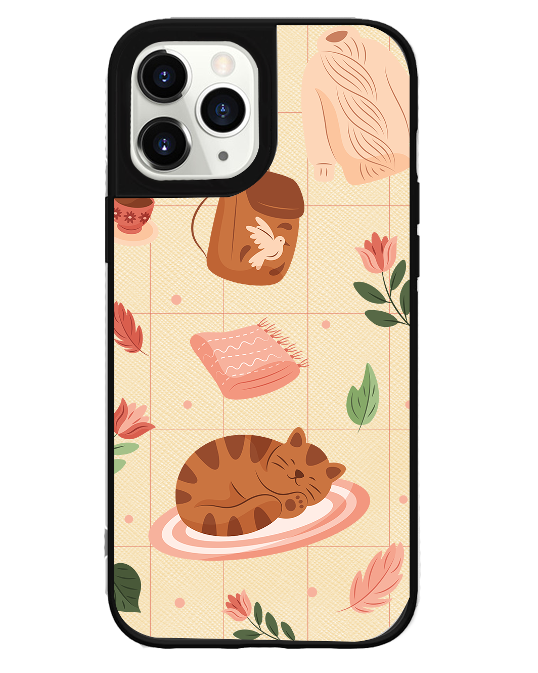 iPhone Leather Grip Case - Sleepy Autumn