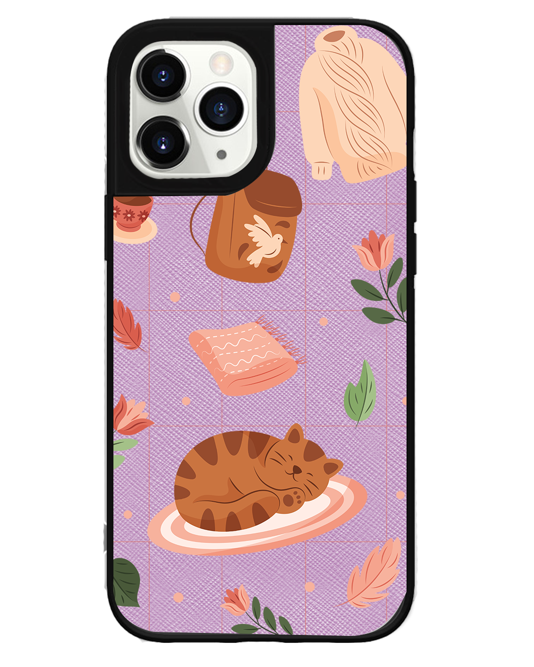 iPhone Leather Grip Case - Sleepy Autumn