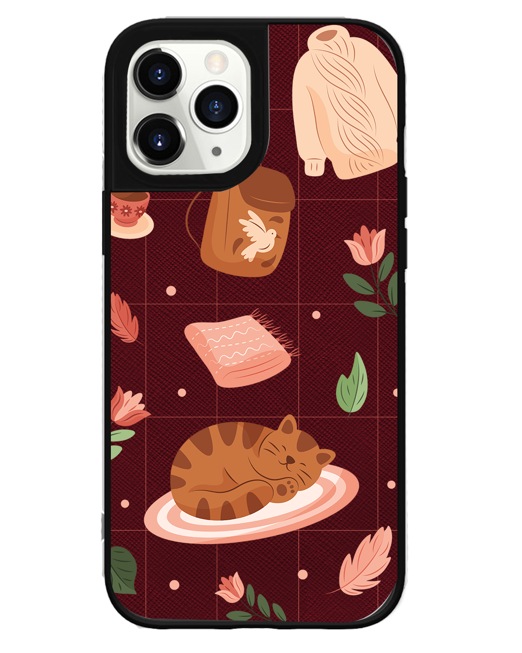 iPhone Leather Grip Case - Sleepy Autumn