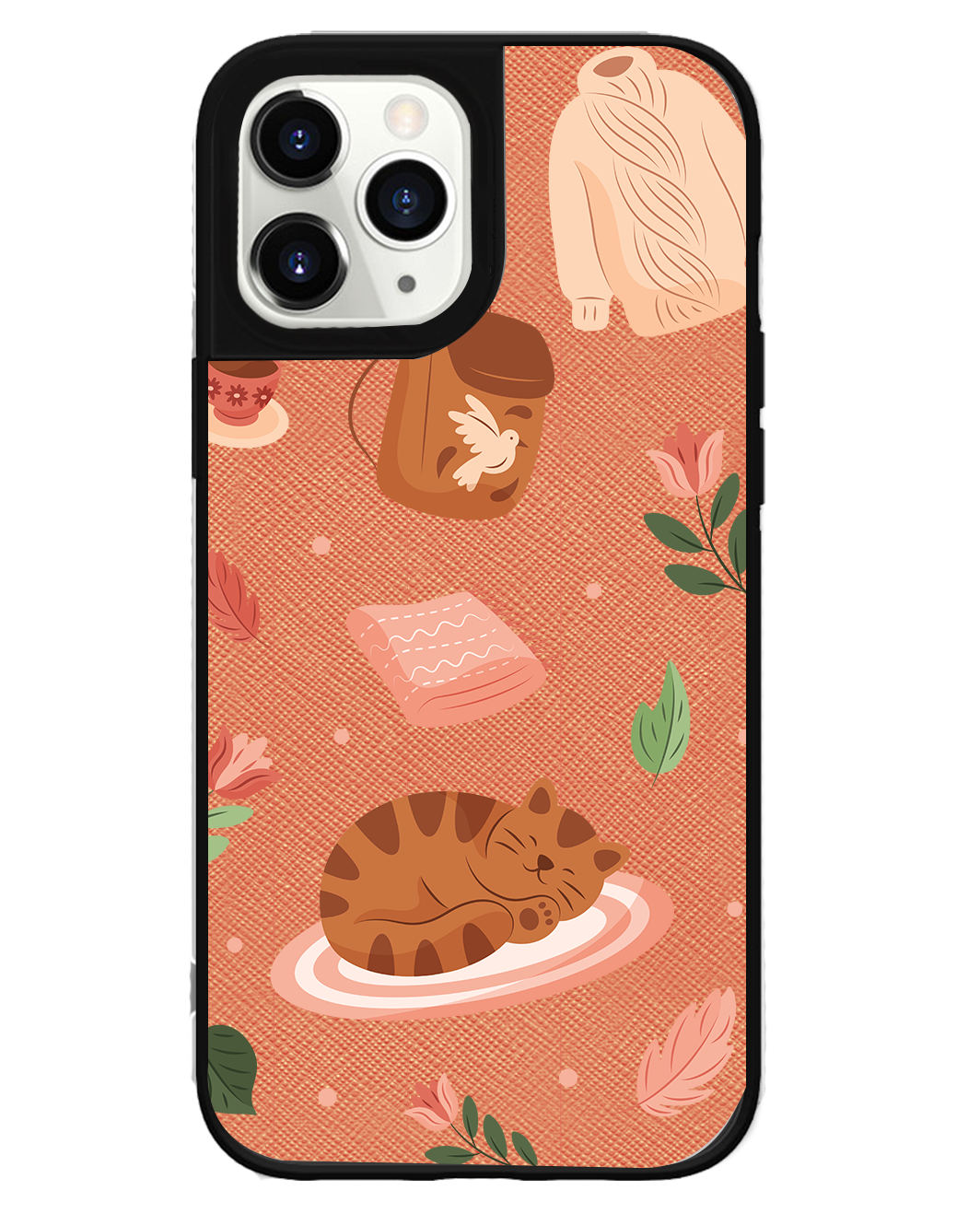 iPhone Leather Grip Case - Sleepy Autumn