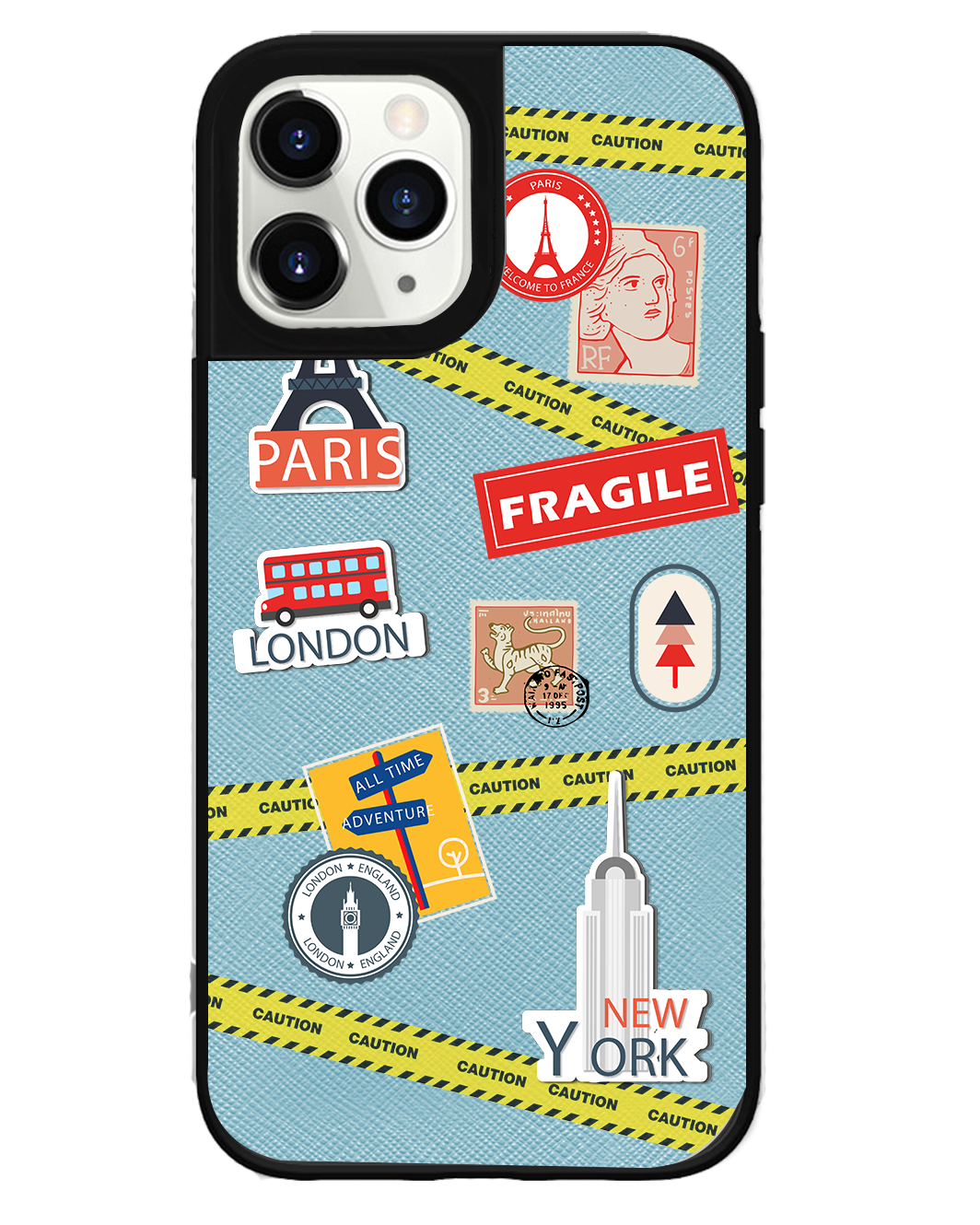 iPhone Leather Grip Case - Travel Sticker