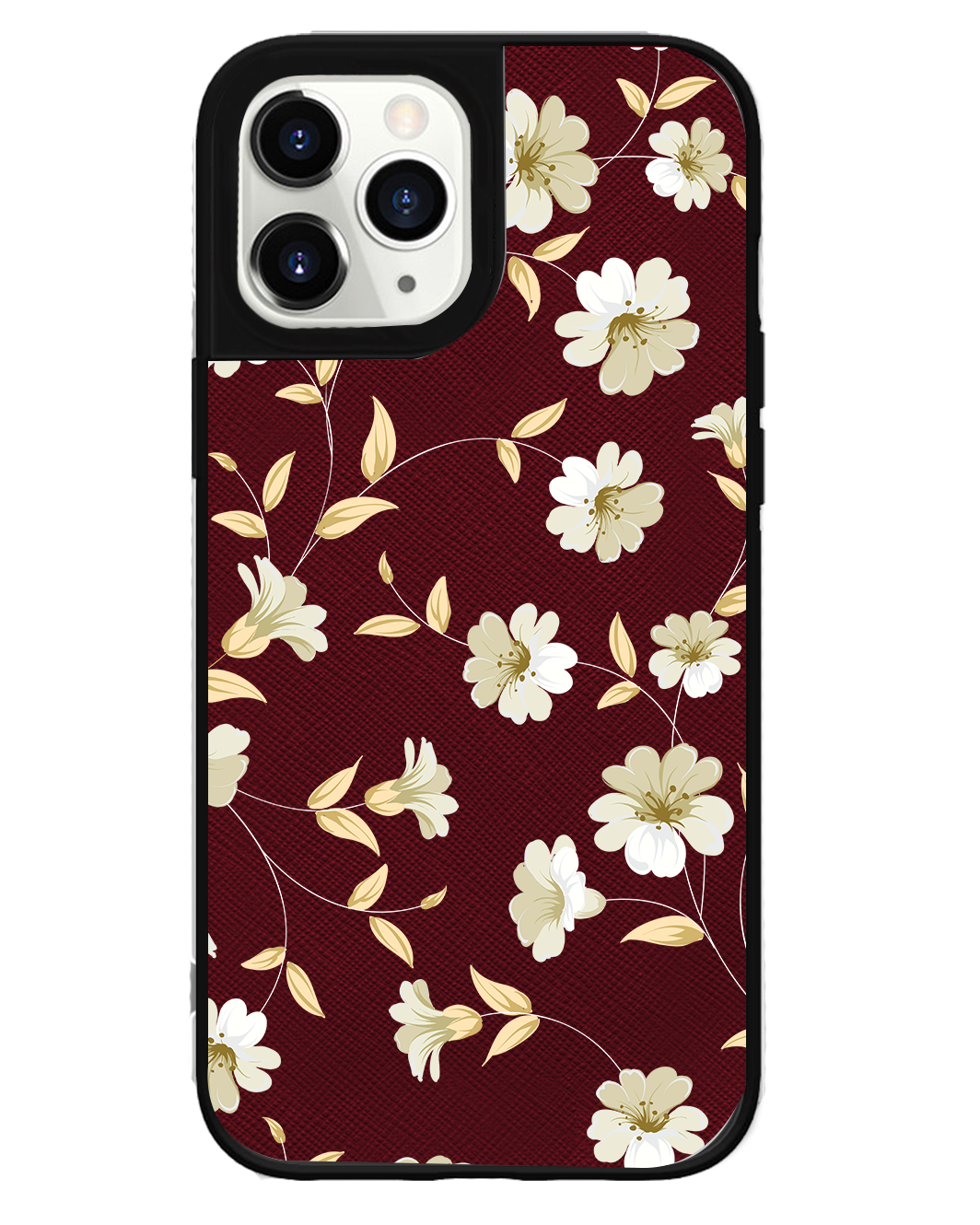 iPhone Leather Grip Case - White Magnolia