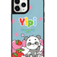 iPhone Leather Grip Case - Yipi Strawberry Kiss