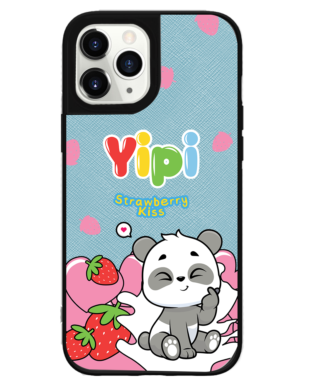 iPhone Leather Grip Case - Yipi Strawberry Kiss