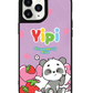 iPhone Leather Grip Case - Yipi Strawberry Kiss