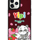 iPhone Leather Grip Case - Yipi Strawberry Kiss