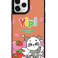 iPhone Leather Grip Case - Yipi Strawberry Kiss