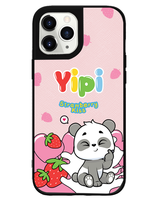 iPhone Leather Grip Case - Yipi Strawberry Kiss