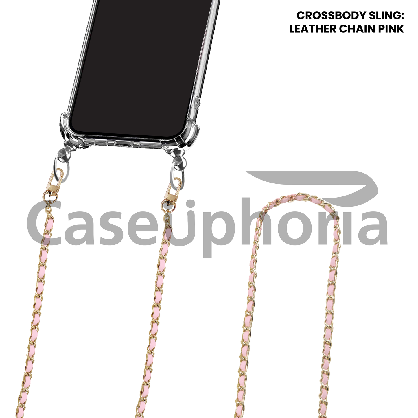 Crossbody Sling - Leather Chain Pink