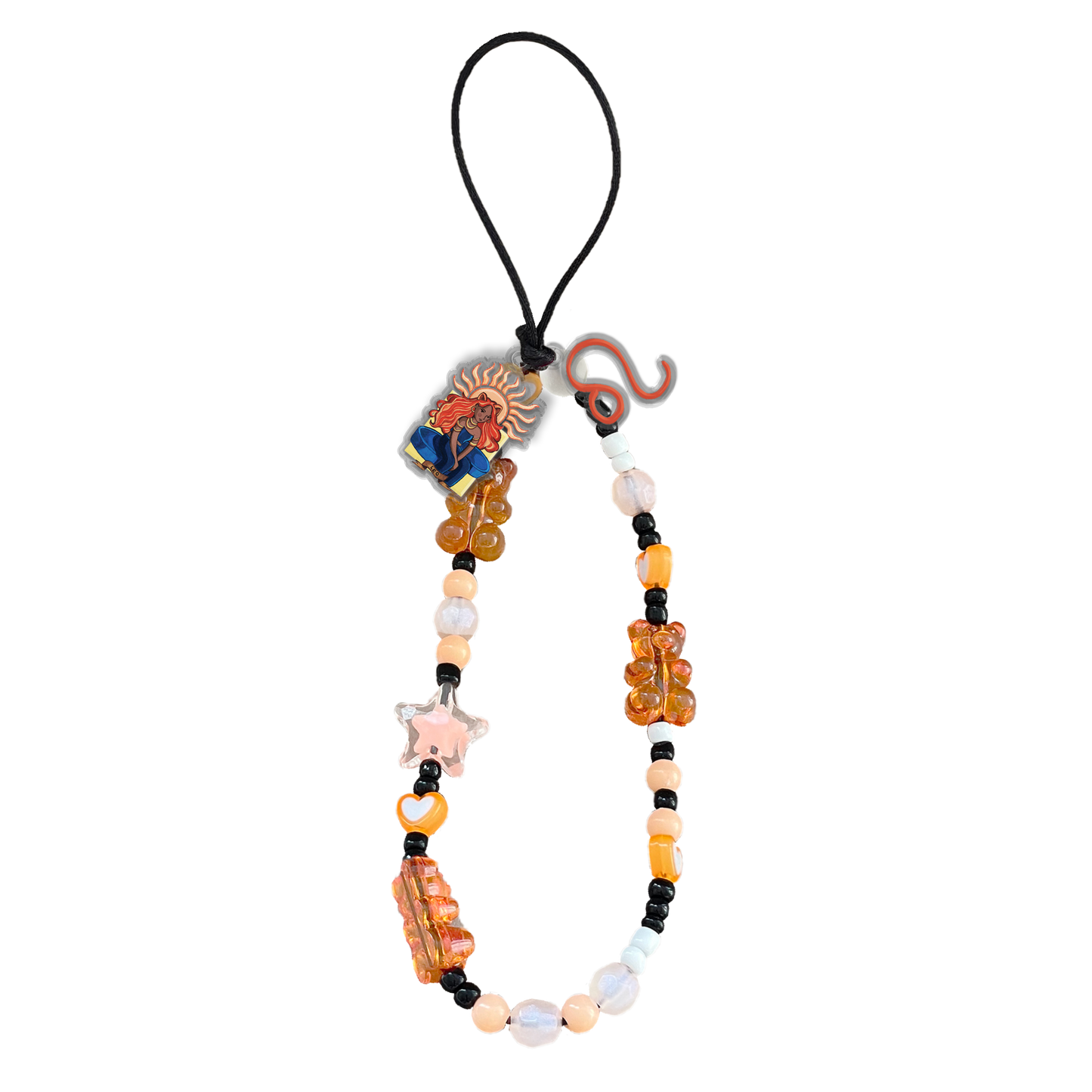 Beaded Strap with Acrylic Charm  - Leo