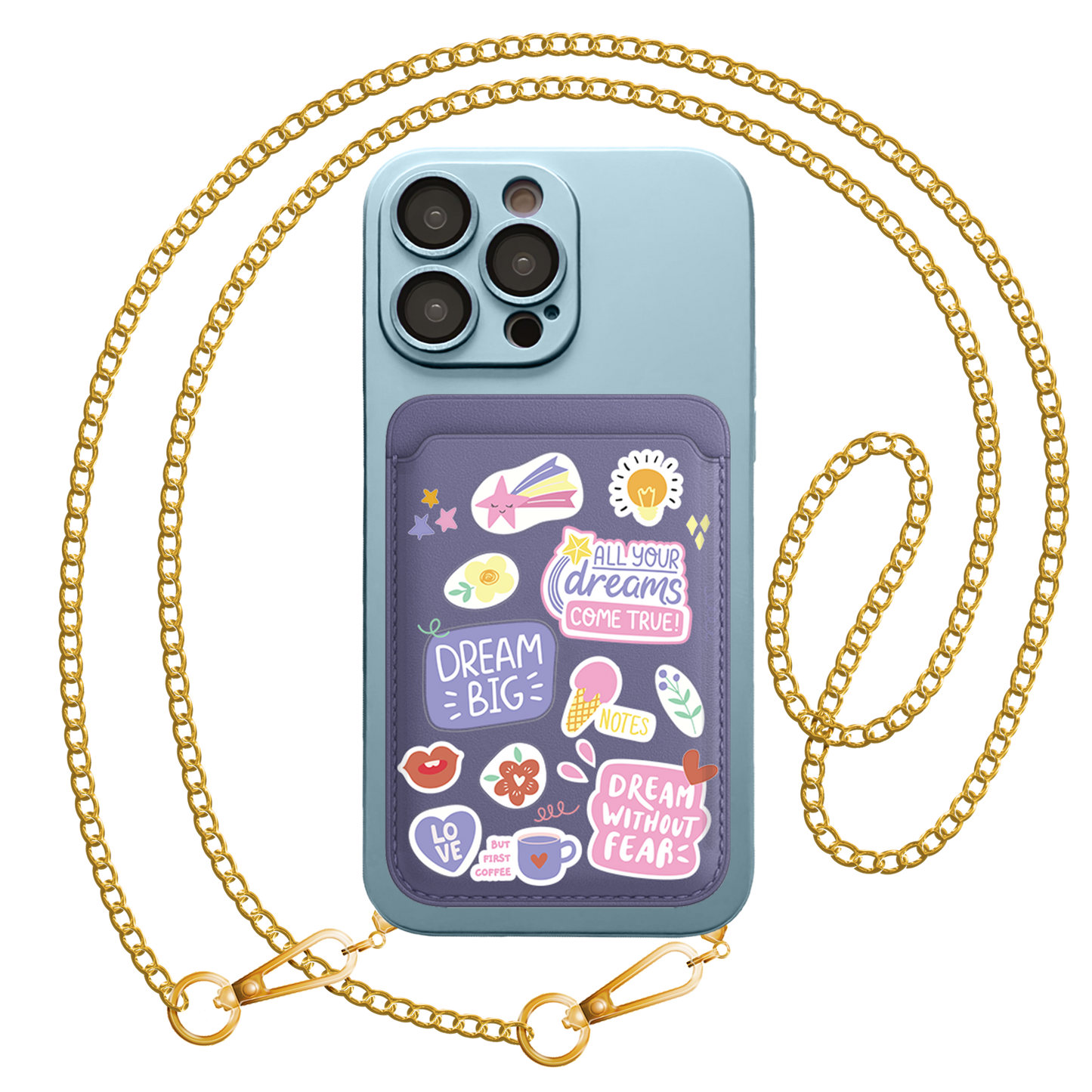 iPhone Magnetic Wallet Silicone Case - Dream Sticker Pack